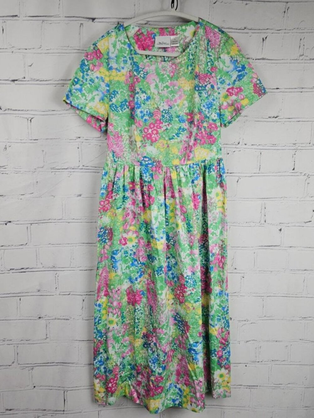 The Vermont Country Store Floral Cotton Dress Womens S Midi Maxi Modest Farm